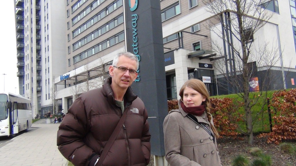 Simon East and Cassandra Stocks out testing our ideas with potential users