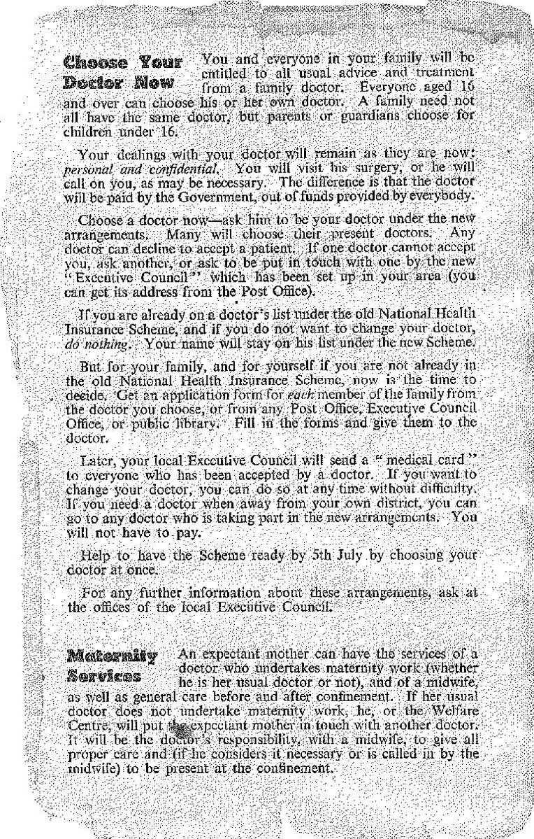 The New National Health Service leaflet page 2