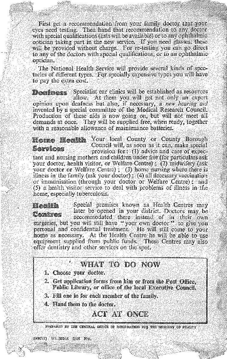 The New National Health Service leaflet page 4