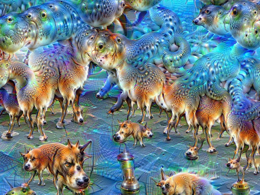 Applying fifty iterations of DeepDream, the network having been trained to perceive dogs CC0 MartinThoma
